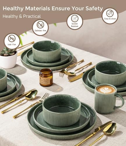 GBHOME Stoneware Dinnerware Sets for 4,12-Piece Plates and Bowls Set - Image 5