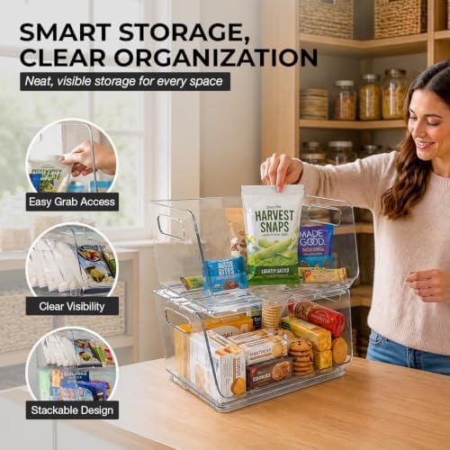 ClearSpace Stackable Storage Bins, Front Pantry Organizer, Small, 2 Pack - Image 3
