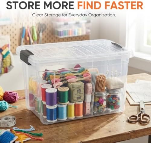 Superio 8.7 Quart Clear Plastic Storage Boxes with Lids, Stackable Organizer Containers, BPA-Free Storage Bins for Home, Office, School & Dorm, 6 Pack - Image 2