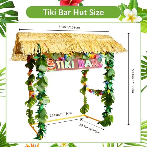 Auihiay 126PCS Abundant Tiki Bar Hut Kit, Portable Outdoor Tiki Bar Decor - Image 2