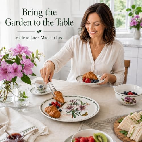 Portmeirion Botanic Garden 15" Oval Serving Platter, Lily Flowered Azalea Motif - Durable Porcelain Baking Dish with Chip-Resistant Glaze, Dishwasher & Microwave Safe - Stylish Bakeware & Serveware - Image 5