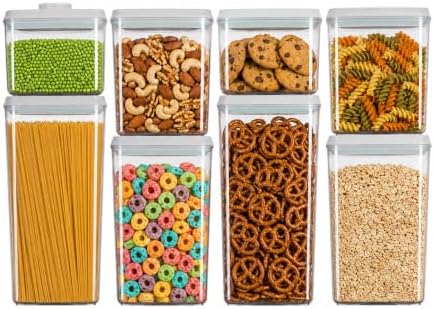 8-Piece Airtight Food Storage Containers, Pasta Pantry Canister Set by Unknown