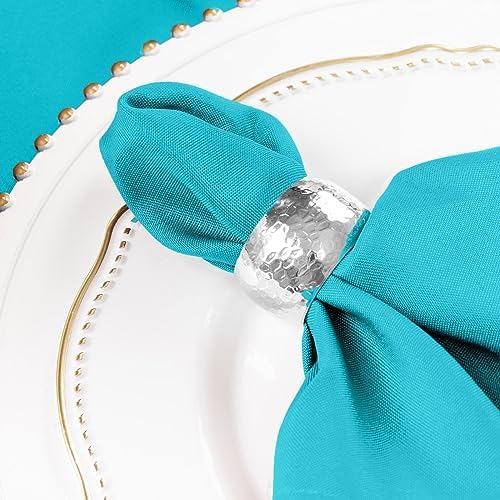 50 pcs 17-Inch Turquoise Polyester Table Napkins Reusable Washable Wedding Party Dinner Linens Tableware Supplies - Image 4
