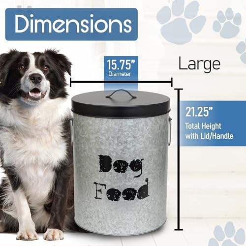 Large 60lb & Small 20lb Dog Pet Food Storage Canister with Scoop – Durable & Airtight for Freshnesss, Minimalist Design & Recyclable, Huge & Small Metal Container (Combo - Dog Bin - Large & Small) - Image 7