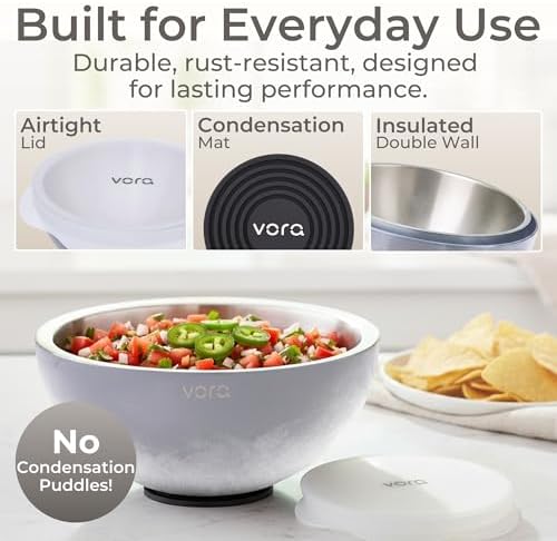 35oz Gray Stainless Steel Dip Chiller Bowl with Lid (1 Pack) - Image 3