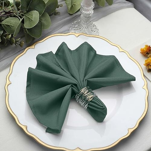 Balsa Circle 100 pcs 17-Inch Hunter Green Polyester Luncheon Napkins - for Wedding Party Reception Events Restaurant Kitchen Home by BalsaCircle