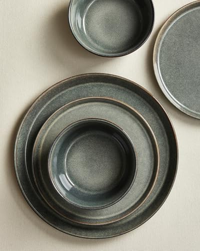Pokini Ceramic Plates and Bowls Sets for 6, 18pcs Dinnerware Sets, Dish Set - Image 3