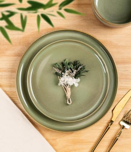 TheTerra Ceramic Dinnerware Set for 6, 18-Piece Plates and Bowls Set - Image 3
