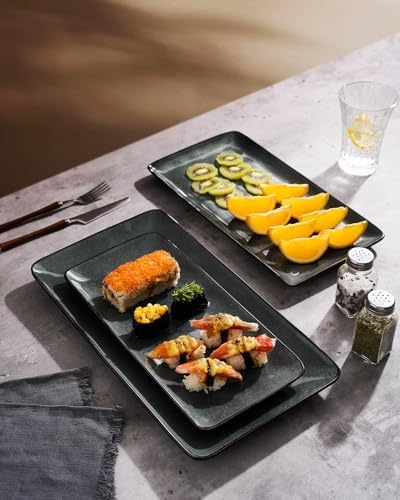 Famiware Serving Platters Set of 3 Sizes - Rectangular, Deep Forest - Image 4