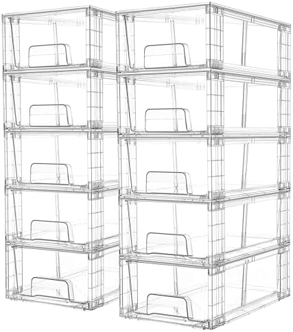 Vtopmart 10 Pack Stackable Clear Drawer with Dividers by Vtopmart