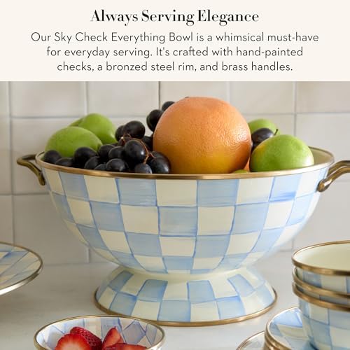 MACKENZIE-CHILDS Everything Bowl, Light-Blue-and-White Sky Check - Image 2