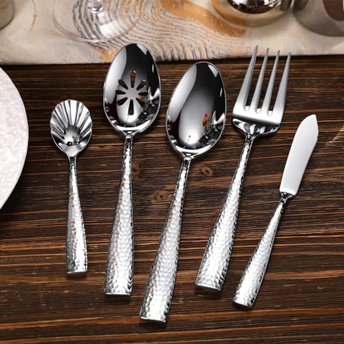 KEAWELL Premium Louis Hammered 20/45/65-Piece Silverware Set (45) - Image 3