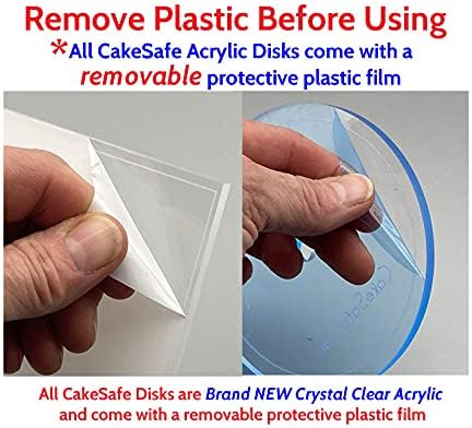 CAKESAFE Square Essential Cake Decorating Acrylic Disk Kit - 3 Sets - Square 6.5", 8.5", 10.5" Disks Sets (2 disks per size), 2-8" Icing Scrapers with 1 Scraper Edge and 3 Cake Comb Patterns - Image 3