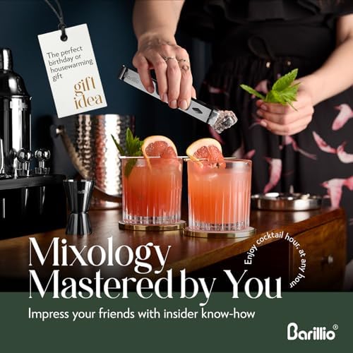 Barillio Black Bartender Kit - Stainless-Steel Cocktail Shaker Set w/Black Bamboo Stand - Mixology Bar Tools w/Drink Shaker, Mixer and Muddler for Cocktails - Home Bar Accessories - 23-Pc Bar Set - Image 5