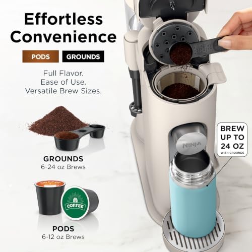 Ninja Pod & Grounds, XL Coffee Maker, K-Cup Compatible, Stone, PB055AST - Image 3