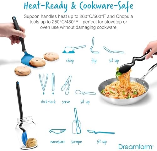 Dreamfarm Everyday Kitchen Essentials Classic Blue - Classic BlueBlack, Set of 5 - Image 2