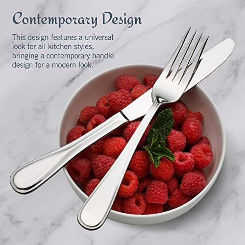 Mikasa Bravo 65-Piece Flatware Set, Service for 12, 18/10 Stainless Steel Silverware with Mirror Finish, Includes 5 Serving Utensils, Dishwasher Safe - Image 4