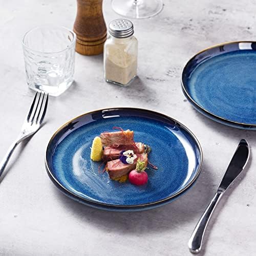 Ceramic dinner plates set of 4, Dessert plates & Salad plates for party and wedding, Microwave safe porcelain plates set, 8 Inch - Image 4