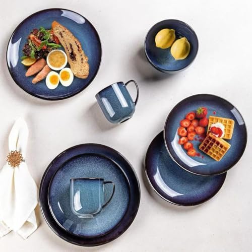 LeRatio Ceramic Dinnerware Sets for 4,16Pcs Porcelain Plates and Bowls Set - Image 6
