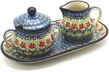 Polish Pottery Cream & Sugar Set - Maraschino by Polish+Pottery+Gallery