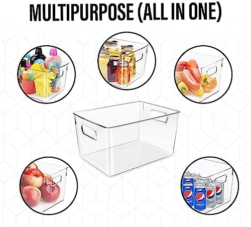 Clear Plastic Storage Bins, Pantry Organizers and Storage, Kitchen Organization and Storage Containers Bins for Organizing, Fridge, Freezer, Bathroom, Pantries, Medicine Cabinet Organizer Bin - Image 5