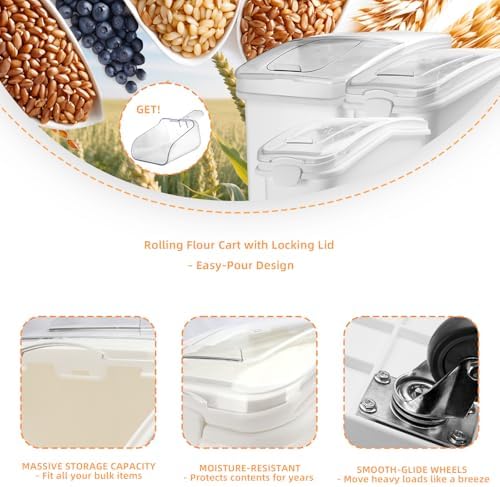 Ingredient Storage Bin,21 Gallon Dispenser Bin with Scoop for Dry Food, Sugar, Baking Supplies,Kitchen Rice Cereal Flour Bin,BPA Free,Pet Food Storage Container,Dog Cat Birds Food (21 Gallon) - Image 5