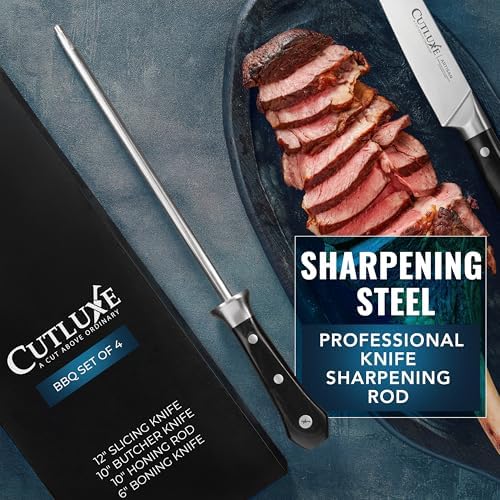 Cutluxe Butcher Knife Set, Brisket, Breaking & Boning Knife with Honing Rod - Image 6