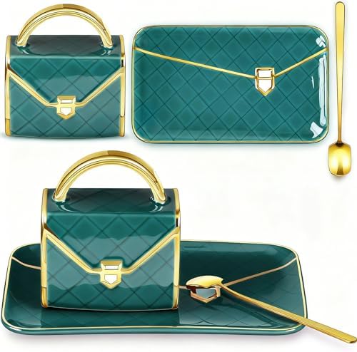 Zubebe 1 Set Coffee Mug Elegant Handbag Shaped Cup,Dark Green by Zubebe