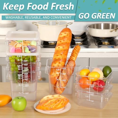 Yungyan 16 Pcs Restaurant Food Storage Containers with Lids Set, White Lids - Image 5
