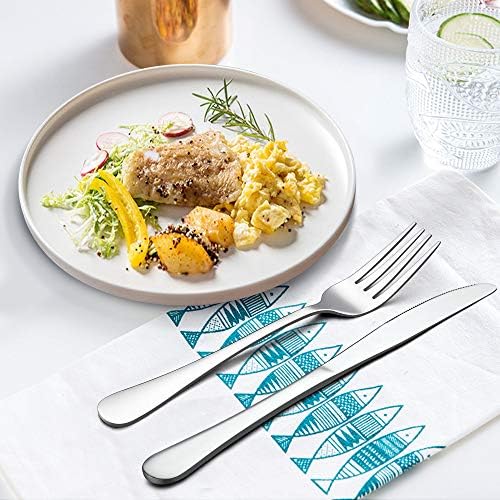 LIANYU 10 Piece Silverware Flatware Set for 2, Stainless Steel Cutlery Eating Utensils, Mirror Finished, Dishwasher Safe - Image 5