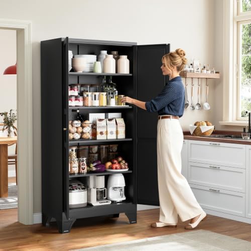 Yizosh Metal Pantry Storage Cabinet Kitchen Cabinet - Image 2