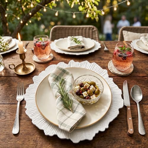 50 Pack White Charger Plates, 13inch Reef Chargers for Dinner Plates - Image 7