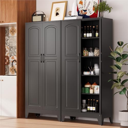 COFaR 71" Black Arched Storage Cabinet for Living Room and Home Office by COFAR