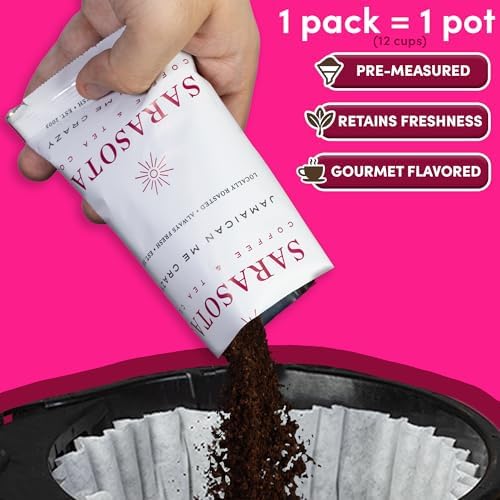 Coffee Packets – Gourmet Jamaican Me Crazy Flavored Medium Roast Ground Coffee, Low Acid Mold Free 2 oz Packs for 12 Cup Brewers, Pre-Measured Fractional Packs, 12 Count Box – Sarasota - Image 3