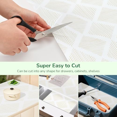 Drawer and Shelf Liner for Kitchen Non-Slip 11.8in x 20FT Yellow&White - Image 5