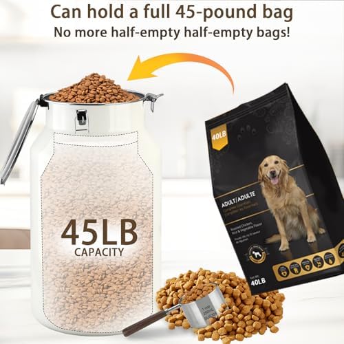 Dog-Cat Food Storage Container 45 lb, Large Stainless Steel Bin - Image 6