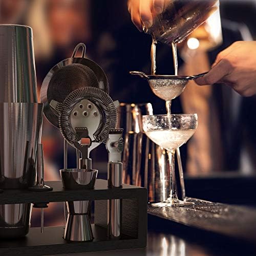 Highball & Chaser 13-Piece Gunmetal Black Stainless Steel Boston Cocktail Shaker Bar Tool Set with Mixology Bartender Kit Accessories - Image 5
