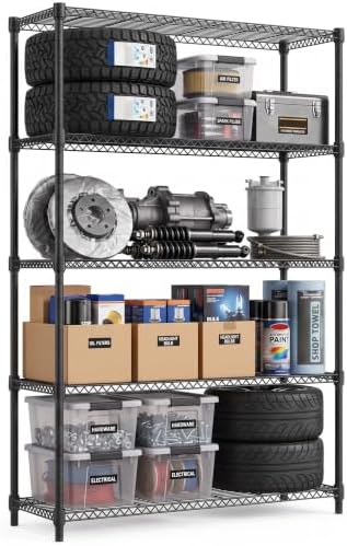 IZEUK 5-Tier Metal Shelving Unit, Heavy Duty Wire Storage Rack for Pantry by IZEUK