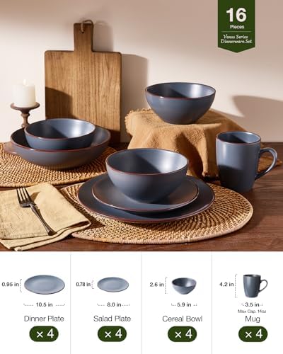 Famiware Venus Dinnerware Sets with Mugs, Ceramic Plates and Bowls for 4 - Image 5