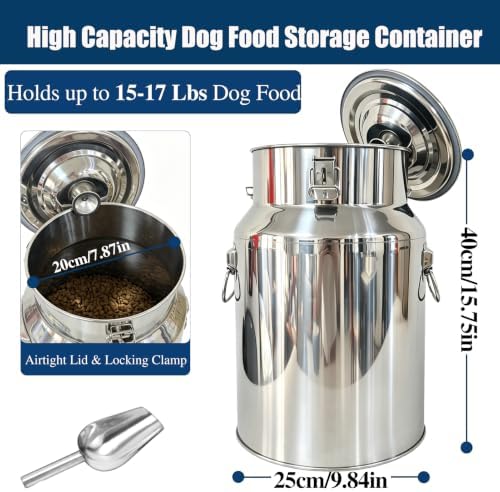 15 Lbs Stainless Steel Dog Food Storage Container with Scoop - Image 2