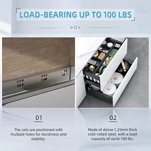 SHUHANG 6 Pair Undermount Drawer Slides 12 inch Soft Close 80 lb Load Capacity Ball Bearing Hidden Bottom Mount Rails Full Extension Runners with Adjustable Locking Devices and Bracket - Image 5