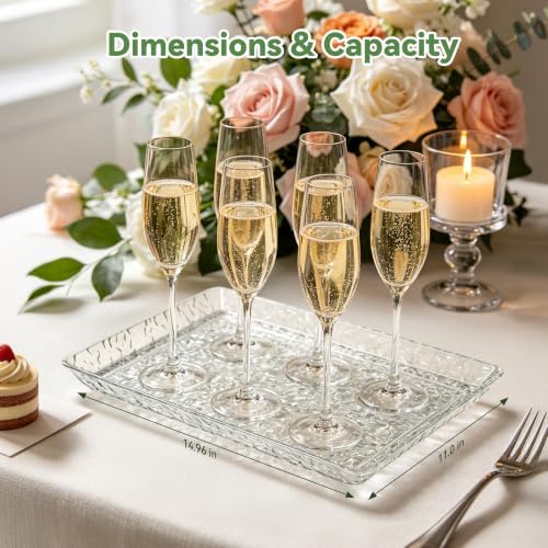 Clear Serving Trays for Party 4 Pack, 15x11 Acrylic Food Platters - Image 2
