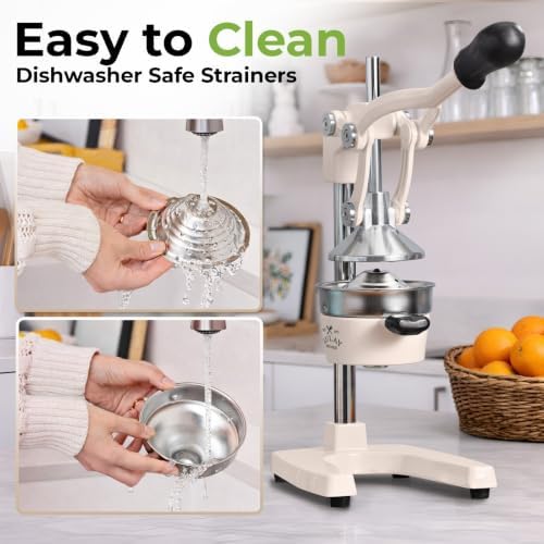 Zulay Kitchen Cast Iron Juicer, Orange Manual Juicer, Citrus Press, Ivory - Image 5