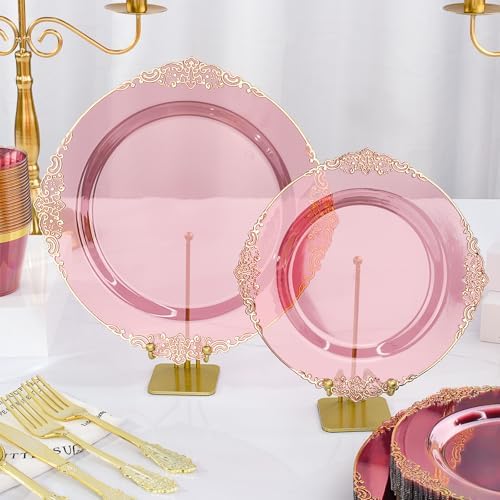 Bestluck 350PCS Burgundy Disposable Dinnerware for 50 Guests - Image 4