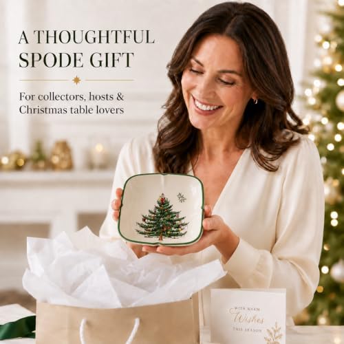 Spode – Christmas Tree – Christmas Tree Sculpted Square Dish - Image 6