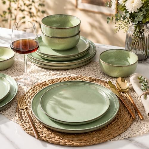 GBHOME Dinnerware Sets for 8, 24 Pieces Ceramic Plates and Bowls Set - Image 3