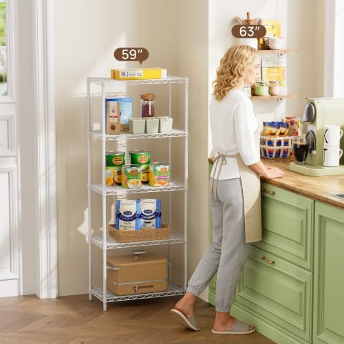 Golpart 5Tier Adjustable Storage Shelves Metal Wire Shelving Standing Shelf - Image 2