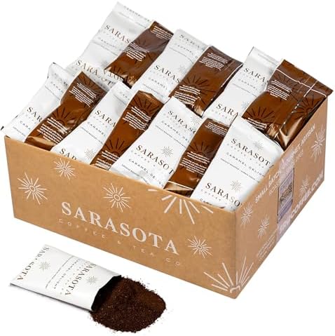Coffee Packets – Salted Caramel Flavored Ground Coffee Packs | Gourmet Medium Roast, Low Acid Mold Free Pre-Measured Pouches for 12 Cup Brewers | 2 oz Single-Pot Bags, 36 Count – Sarasota Coffee by SarasotaCoffeeTeaCo