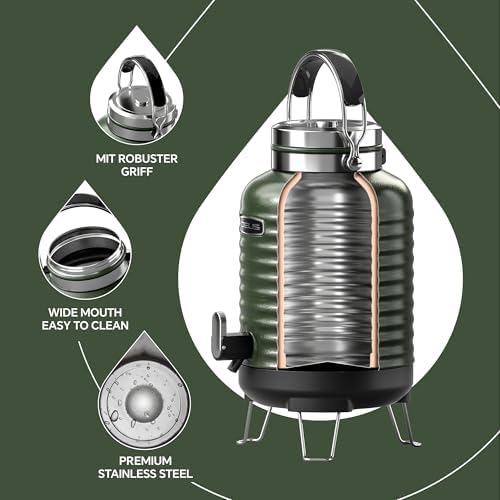 IDEUS Insulated Beverage Dispenser 1.4gal, Drink Container Deep Green - Image 3