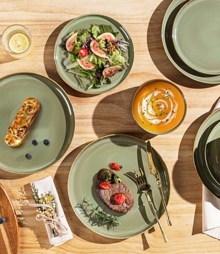 TheTerra Ceramic Dinnerware Set for 8, 24-Piece Plates and Bowls Set - Image 4